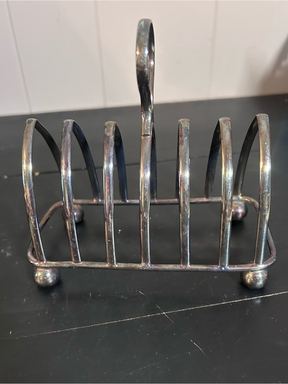 Vintage Silver Tone Toast Rack - 6 Slot